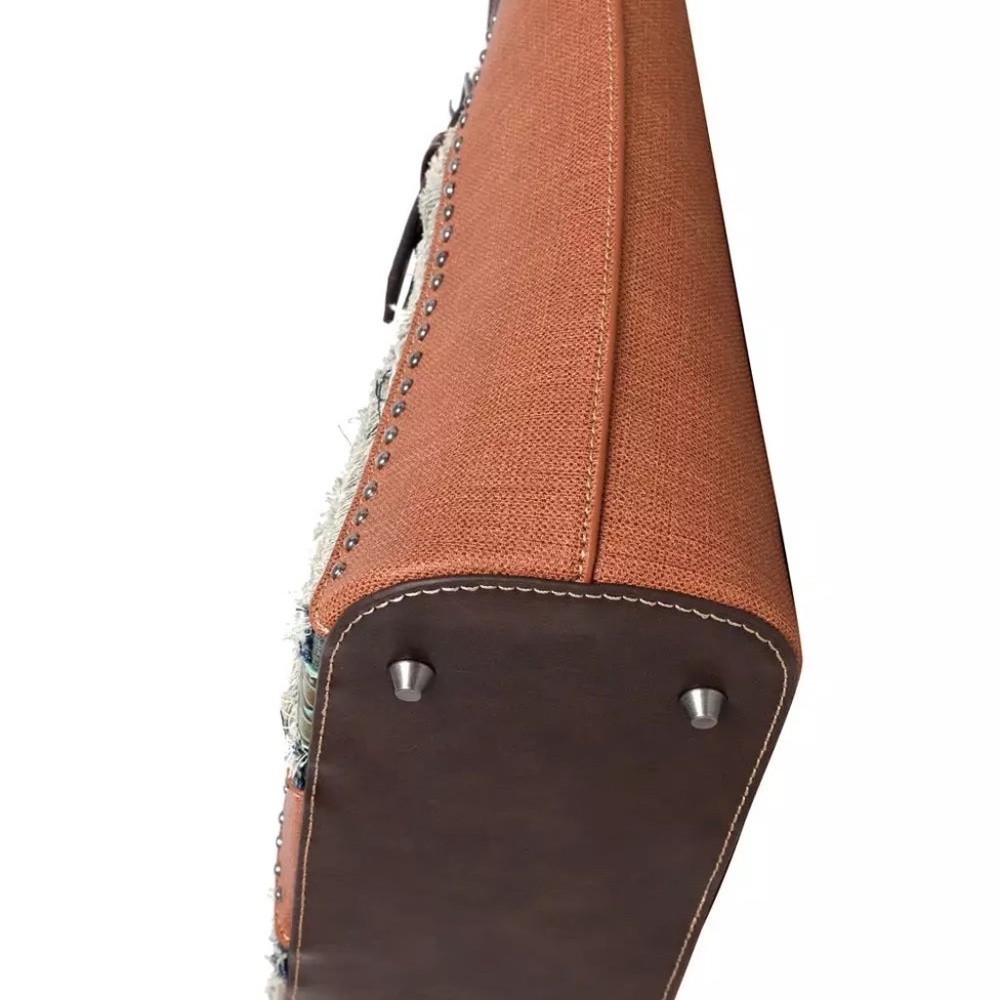 WRANGLER AZTEC EMBOSSED FRAY DENIM CONCEALED CARRY TOTE BAG - Picture 5 of 5